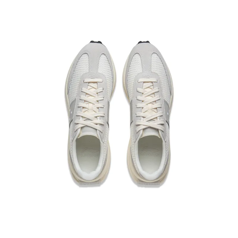 LiNing Wear-Resistant Slip-Resistant Coverage Low-Top Casual Shoes Unisex Beige Gray-3
