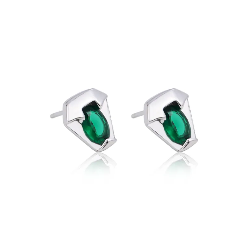 FOREVER MELODY 999 Fine Silver With Zircon Stud Earrings Men's-0