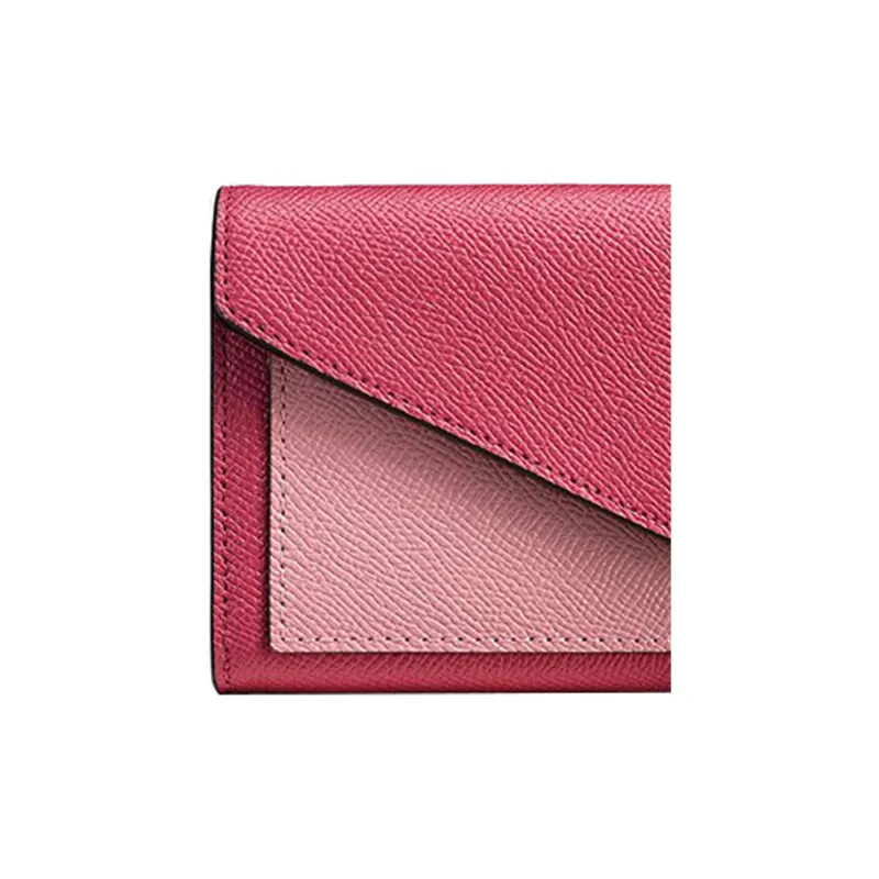 COACH Soft Wallet Soft Leather Clutches Wallets Medium Size Women's Pink Multicolor-2