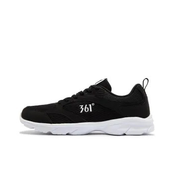 361° Anti Slip Wear Resistant Low Top Sprint Running Shoes Men's Black White