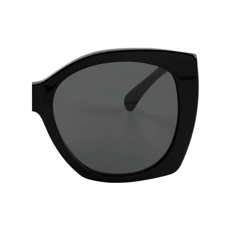 CHANEL Acetate Butterfly Sunglasses Women's Black-4
