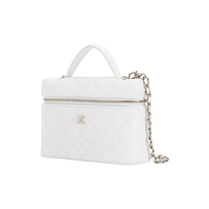 CHANEL Cow Leather Shoulder Bag, Crossbody Bag, Handbag Women's White-1