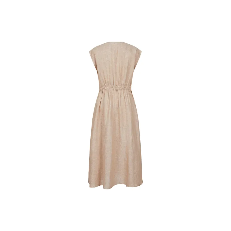 JZ. ANNAKRO Short Sleeved Dress Women's Light Coffee-1