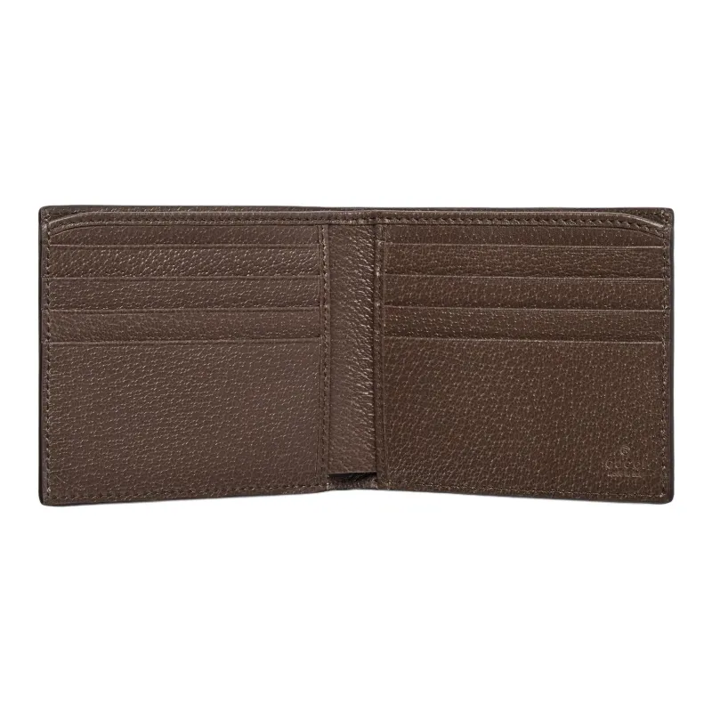 GUCCI Canvas Wallet Women's Beige & Dark Brown-3