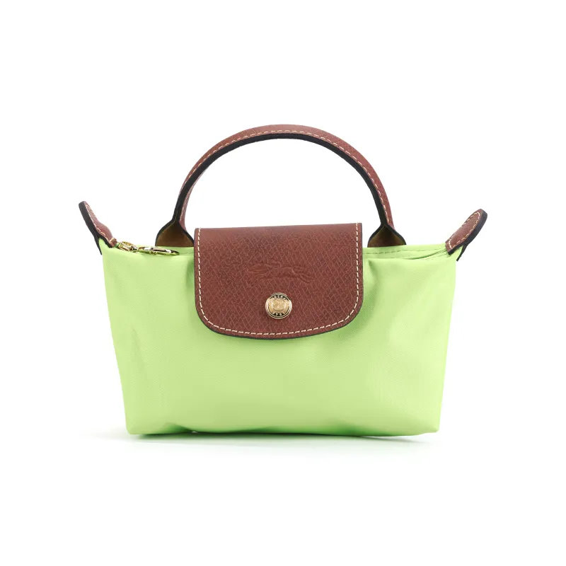 LONGCHAMP Le Pliage Recycled Canvas With Leather Trim Canvas Bag, Dumpling Bag, Handbag Regular Women's Green-1