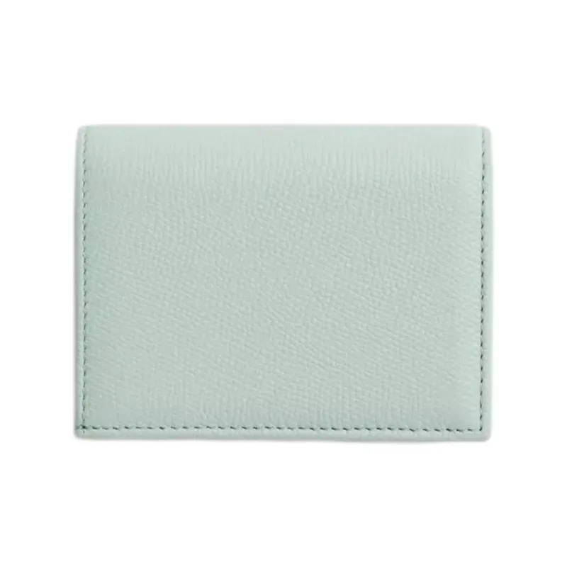 Valentino VLogo Signature Grained Calfskin Wallet Women's Gray Green-2
