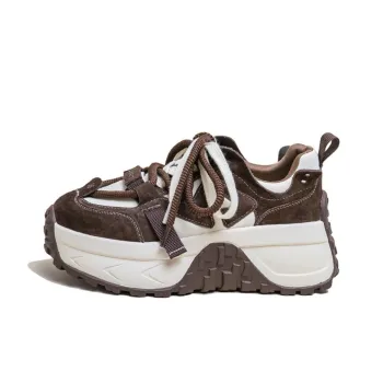Ruomini Anti Slip And Wear Resistant Lightweight Height Increasing Low Top Chunky Sneakers Women's