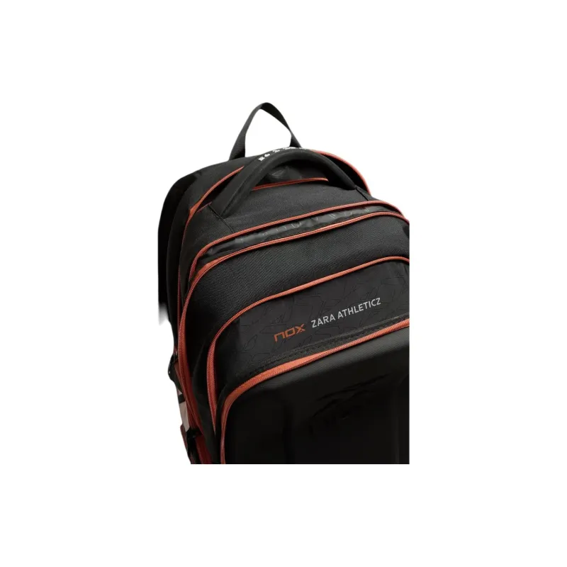 ZARA Polyester Ball Racket Bag Backpack Men's Black & Orange-5