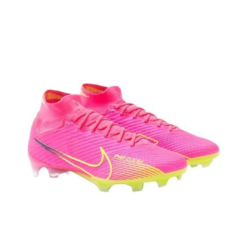 Nike Zoom Mercurial Superfly 9 FG Rubber Long Studs Support Impact-Resistant Soccer Shoes Men's Pink-2