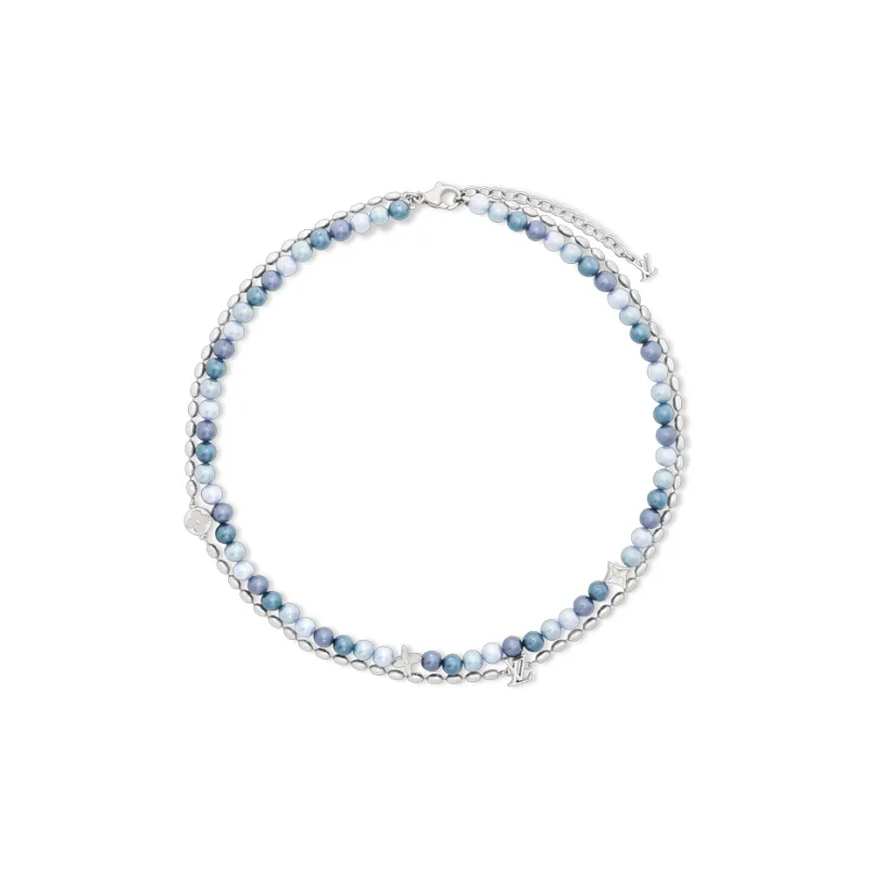 LOUIS VUITTON Metal Beads, Glass Beads Necklaces Men's Blue-0