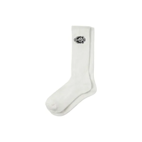 COACH SS25 Knee-High Socks Unisex 1 Pack White