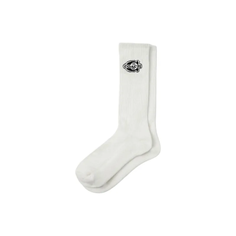 COACH SS25 Knee-High Socks Unisex 1 Pack White-0