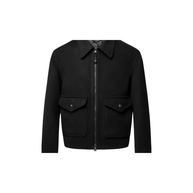 LOUIS VUITTON Wool Silk Double Face Blouson-5