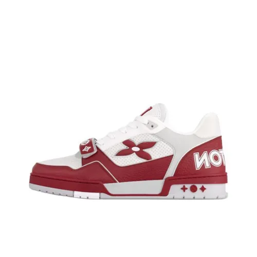 LOUIS VUITTON Trainer Low Top Skateboard Shoes Men's Red