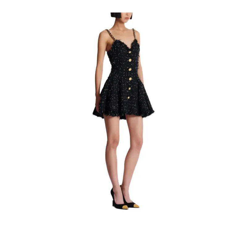 BALMAIN Polka dot Tweed Dress-3