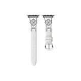 White-Silver-Tone Buckle