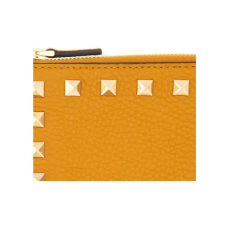Valentino GARAVANI Leather Card Holder Women's Yellow-3
