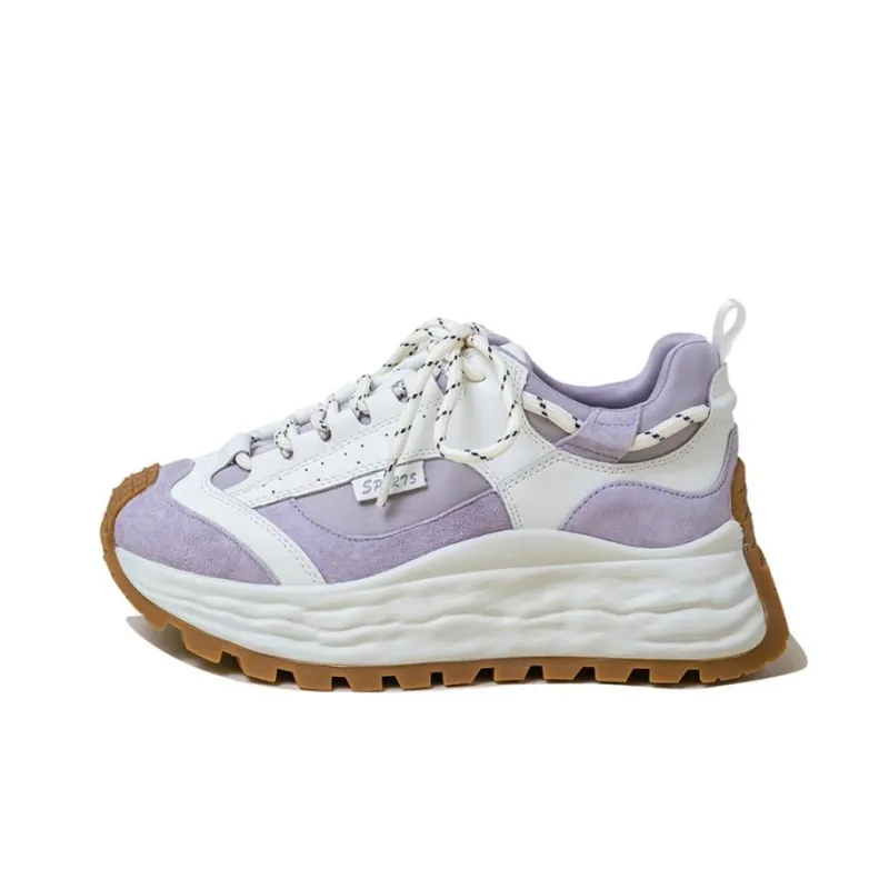 Ruomini Anti-Slip And Wear-Resistant Lightweight Height Increasing Low-Top Chunky Sneakers Women's-5