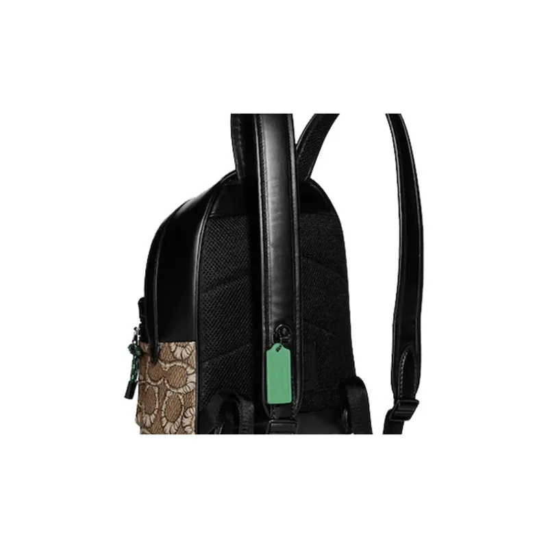 COACH X MBJ Charter Leather Backpack Medium Size Men's Brown & Black-5