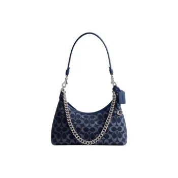 COACH Juliet Fabric Portable Crossbody Bag Shoulder Bag Large Size Women's Dark Blue Multicolor