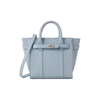 Mulberry Bayswater Cow Leather Tote Bag, Shopping Bag, Shoulder Bag, Handbag Mini Women's Blue