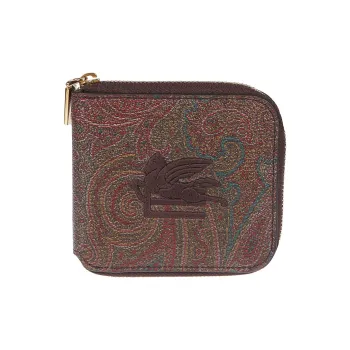 ETRO Cotton Wallet Men's Red Brown