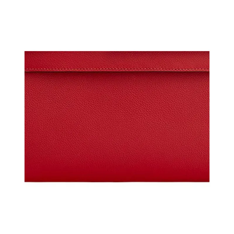 HERMES Kelly Depeches Evercolor Calfskin Clutch Men's 5X Rouge Piment Pepper Red-3