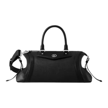LOUIS VUITTON BIKER Sheepskin One Shoulder Handbag Medium Size Women's Black