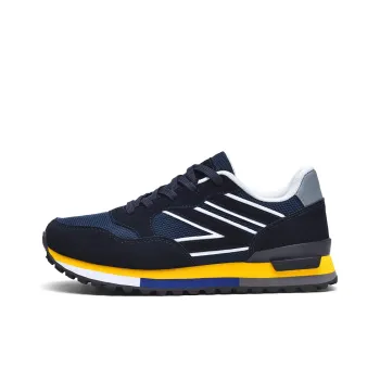 BANGNEY Ah Gan Shoes Breathable Lightweight Height Increasing Low Top Casual Shoes Men's Black Royal Blue