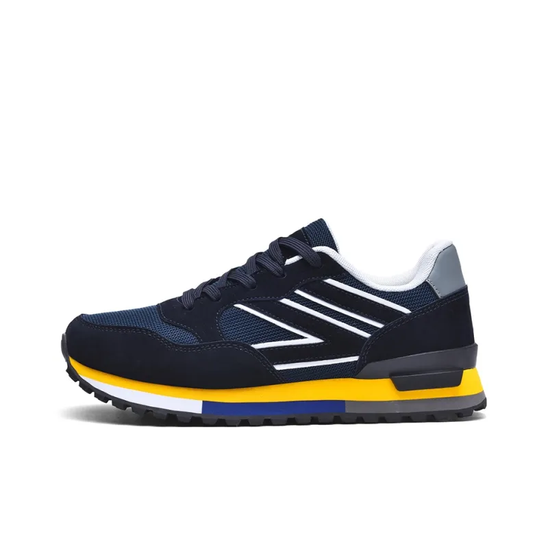BANGNEY Ah-Gan Shoes Breathable Lightweight Height Increasing Low-Top Casual Shoes Men's Black Royal Blue-0