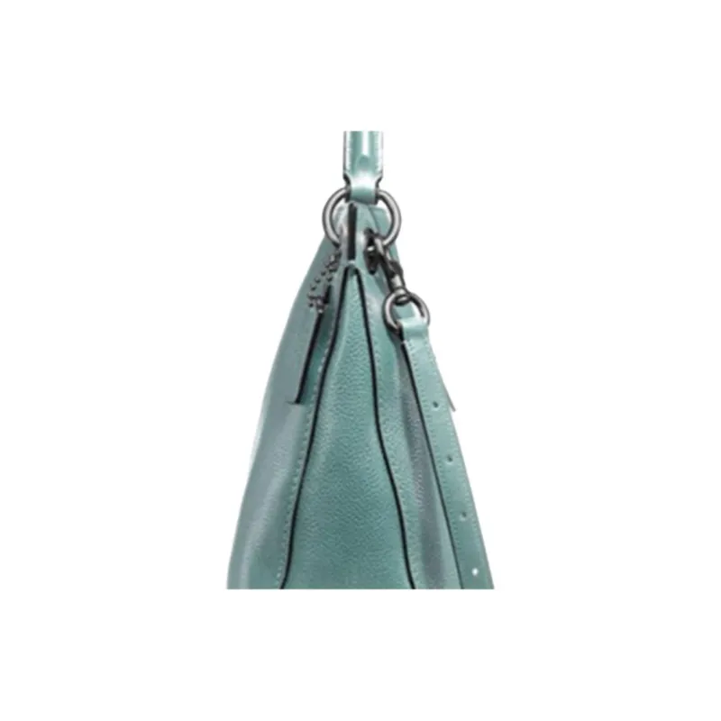 COACH Clarkson Cow Leather Shoulder Bag Crossbody Bag Handbag Large Size Women's Turquoise-4