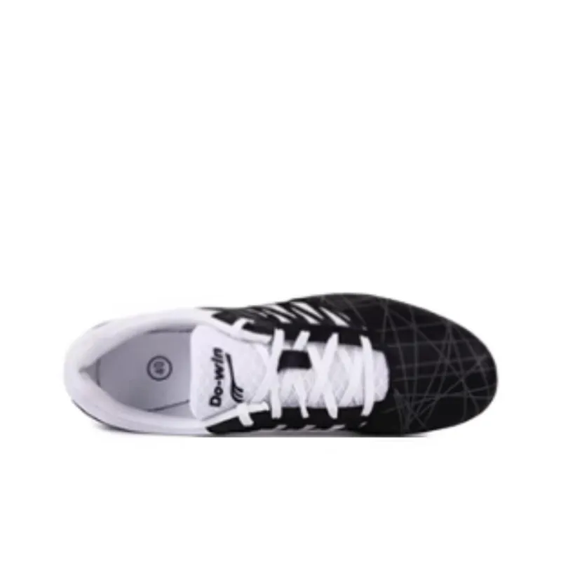 DO WIN Slip Resistant Low Top Running Shoes Unisex Black White-3