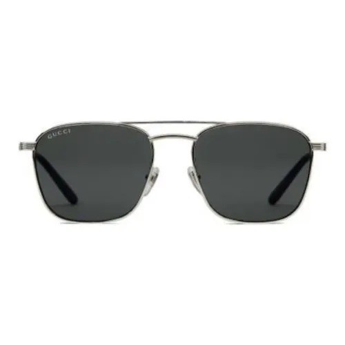 GUCCI Metal Aviator Sunglasses Men's Silver