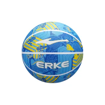 Erke RKLQ23267 Rubber Basketball Vast Sea Blue Size 7 Ball Training Unisex