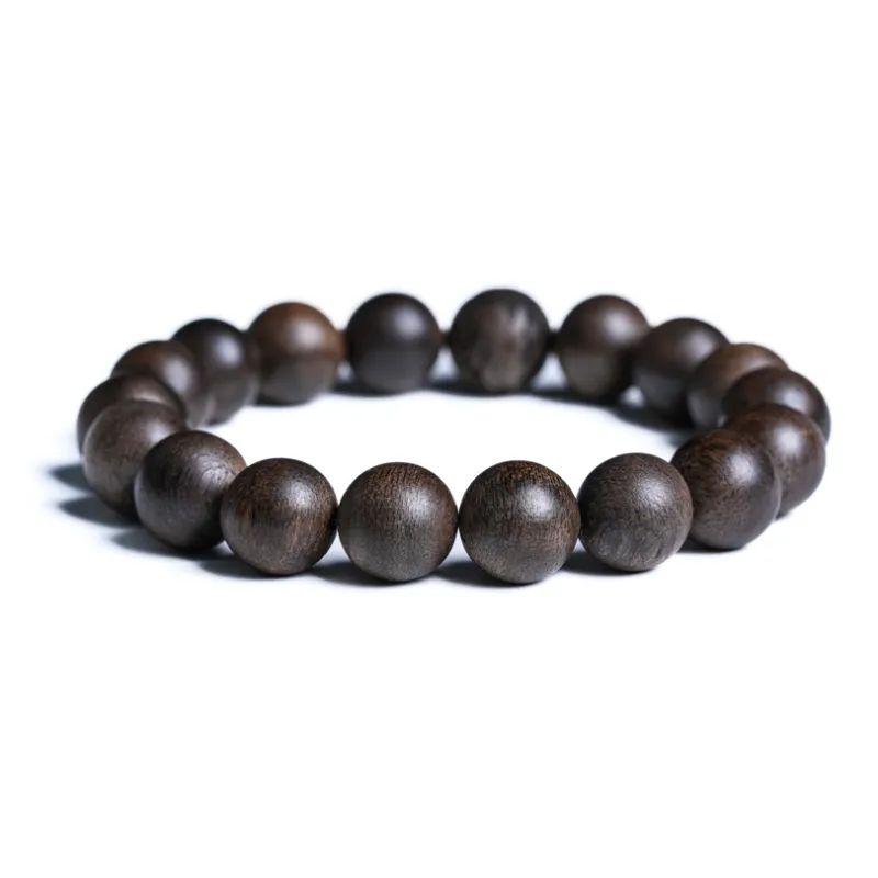 GUMUJIANG Agarwood Beaded Bracelet Plain Band Chinese Fashion Trend New Chinese Style Unisex-10