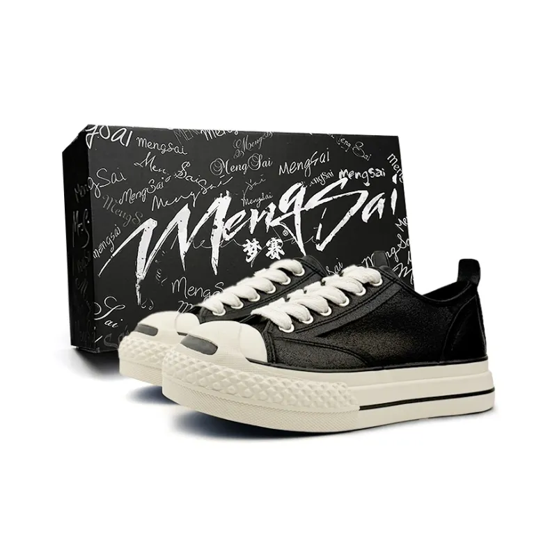 Mengsai Wear resistant, Lightweight, Breathable, And Non slip. Low Top Skateboard Shoes Men's Black-0