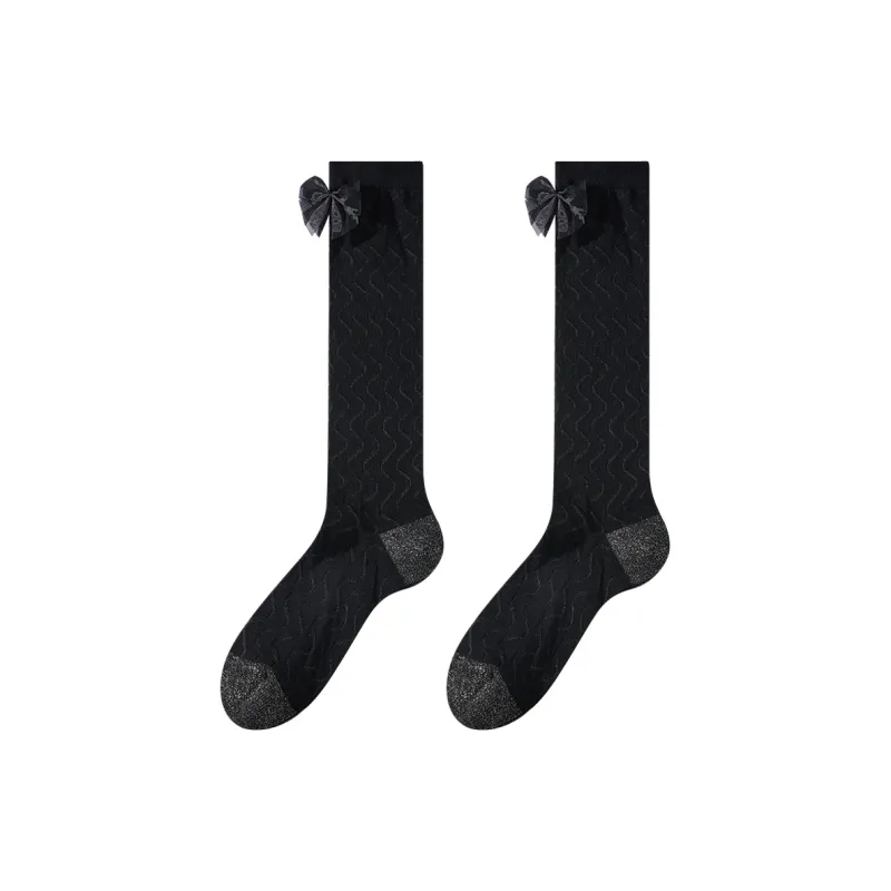 2323 Knee High Socks Women's 1 Pack Black-0