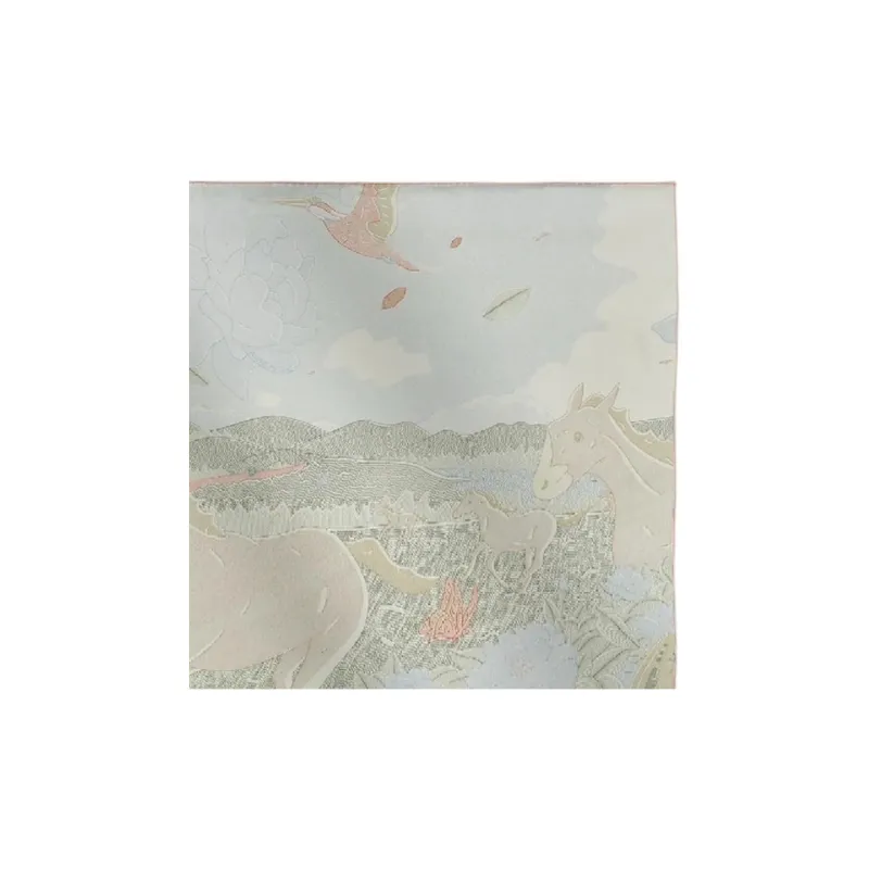 HERMES Silk Scarves Women's Gray-2