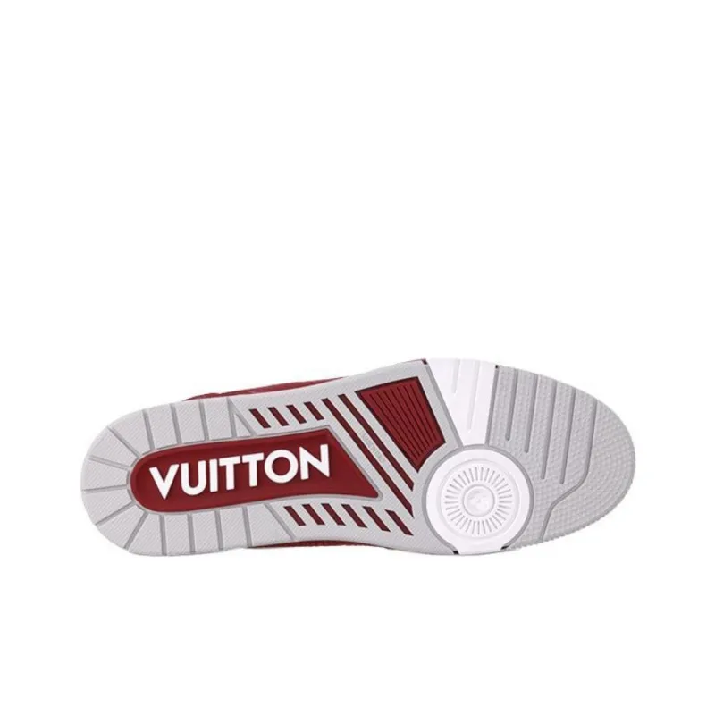 LOUIS VUITTON Trainer Low Top Skateboard Shoes Men's Red-5