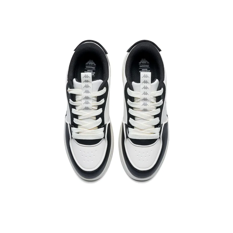Kappa Anti Slip Wear Resistant Low Top Skateboard Shoes Unisex White Black-3