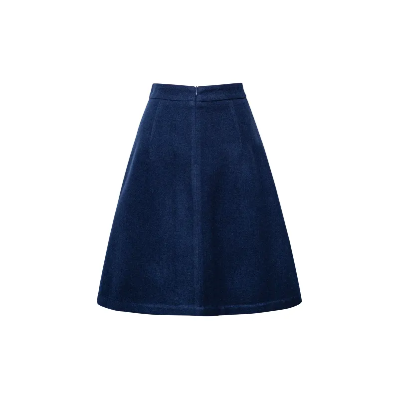 ROEYSHOUSE Casual Short Skirts Women's Dark Blue-1