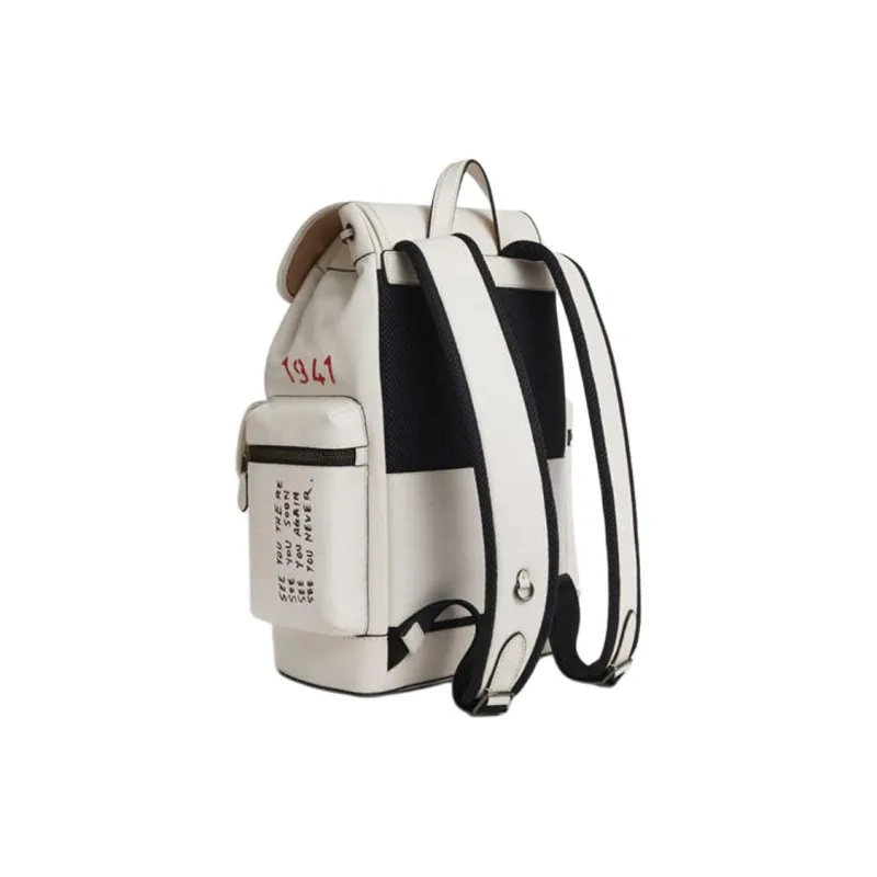 COACH Sprint Cow Leather Backpack Large Size Men's Chalk White-1