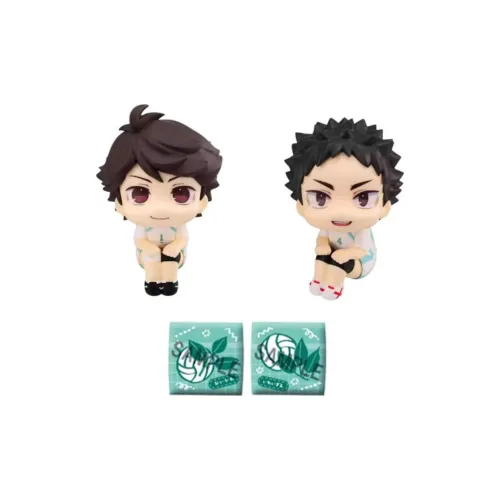 MegaHouse Lookup Haikyuu!! Toru Oikawa Hajime Iwaizumi Team Uniform Ver. Set With Special Bonus Chibi Figures