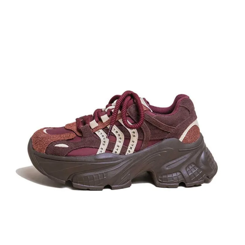Ruomini Anti-Slip And Wear-Resistant Lightweight Height Increasing Low-Top Chunky Sneakers Women's-0