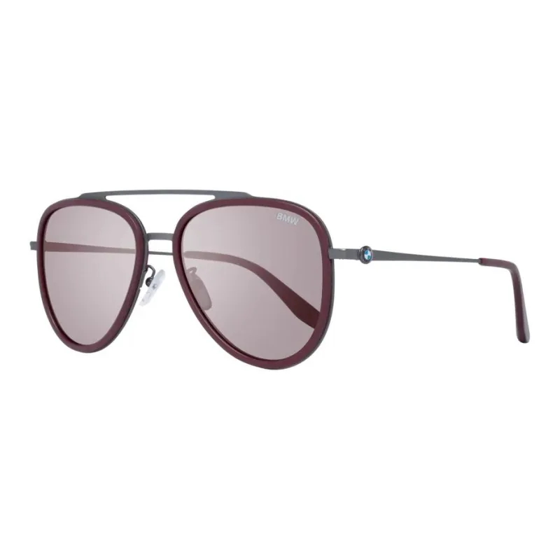 BMW Plastic Metal Aviator Sunglasses Women's Red-0