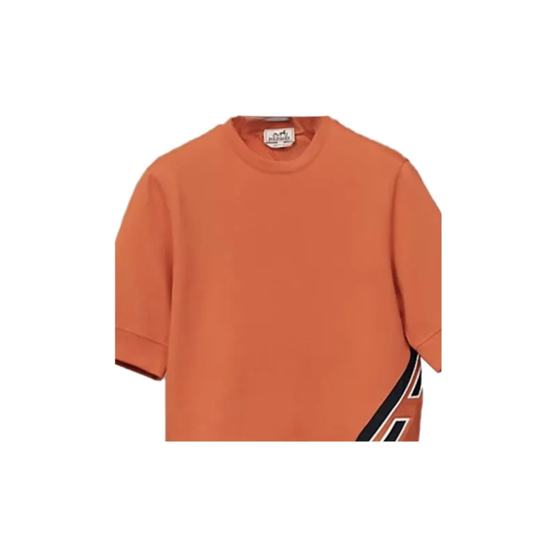 HERMES T-Shirts Men Orange Red-3