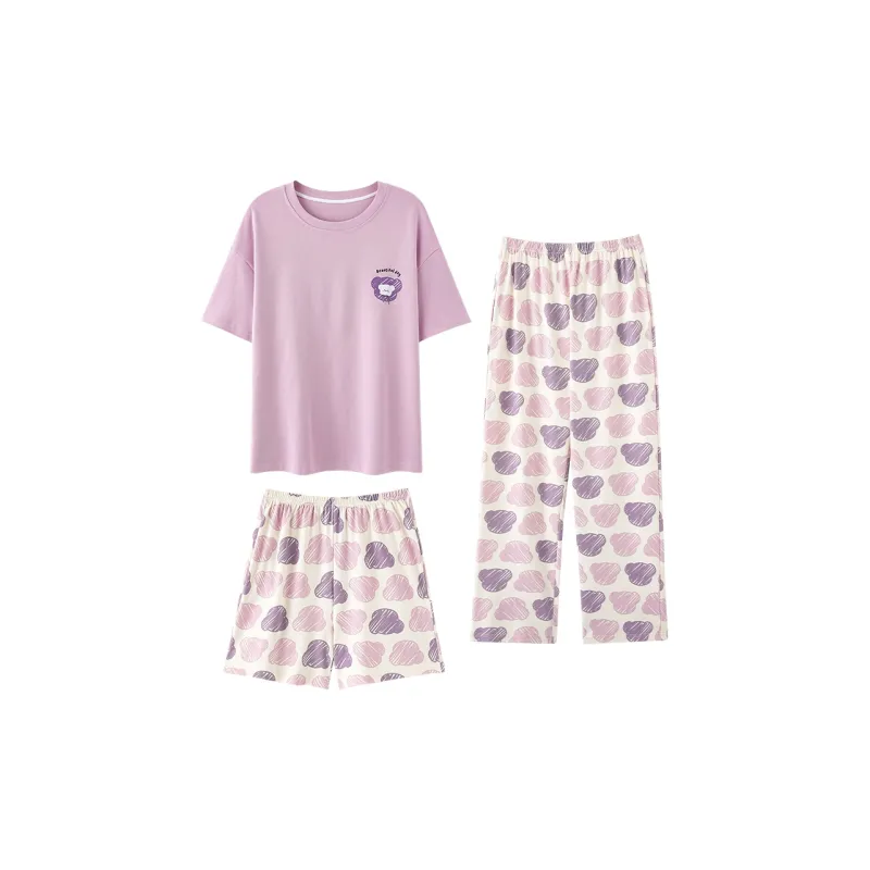 WANANNI Pajama Set Women's Pink Purple-0