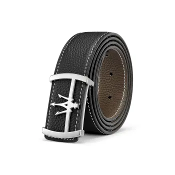 Maserati Top Grain Cow Leather Belts Men's 3.5cm