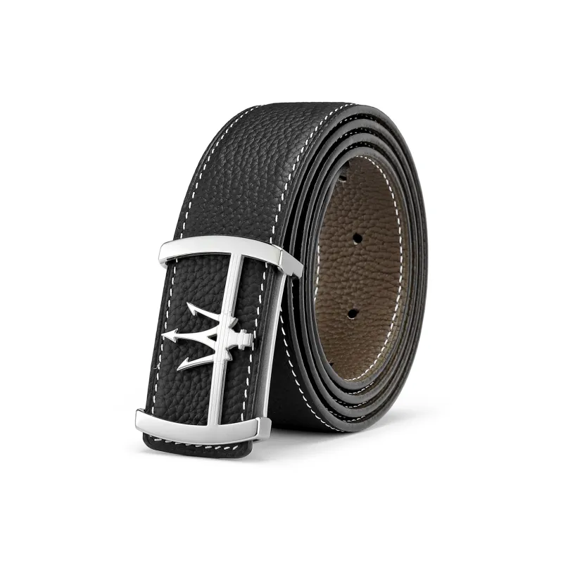 Maserati Top Grain Cow Leather Belts Men's 3.5cm-0