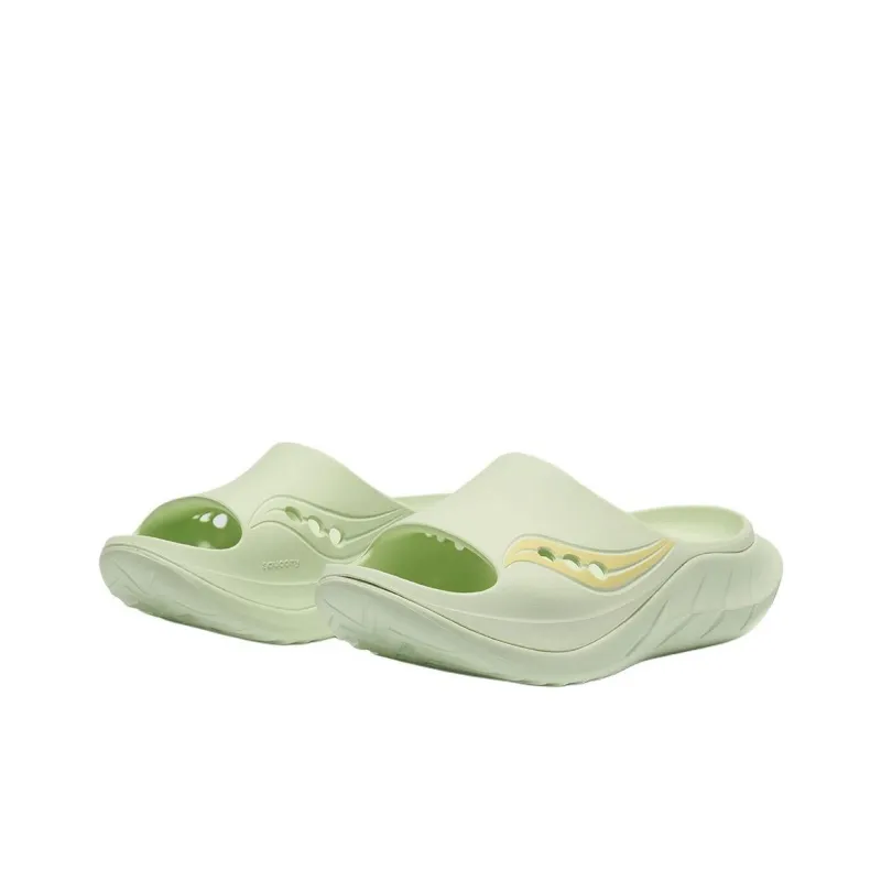 Saucony Cradle 2 Quiet Slip Resistant Slide Slippers Unisex Light Green-1